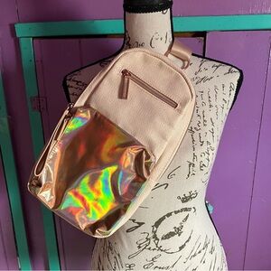 Stylish Holographic and Cream Women's Bag